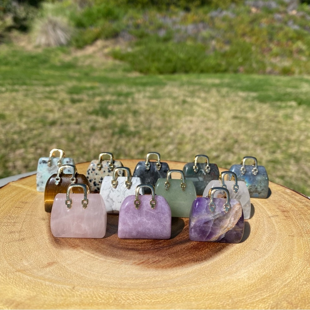 Crystal Purse Carving Pendant Random Assorted